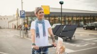 Women walking in store parking lot