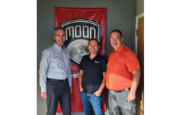 Image of Pye-Barker’s Chief Business Development Officer Eric Garner (center), Moon Security Owner Michael Miller (right), and Moon advisor George De Marco (left).