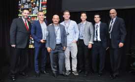 Brian Helt, Guardian Protection Services, with the team from Skyline Security Management Edwin Arroyave, Paul Baeza, Cy Tidwell, Fredy Catota, John Arroyave, and Aftab Hussein.